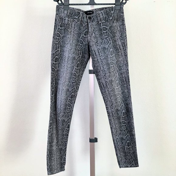 Flying Monkey Gray Snakeskin Pattern Skinny Pants - Picture 1 of 7